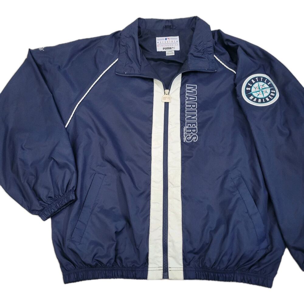 Vintage Y2K 90s Puma MLB Mariners Windbreaker Jacket Size Mens L
